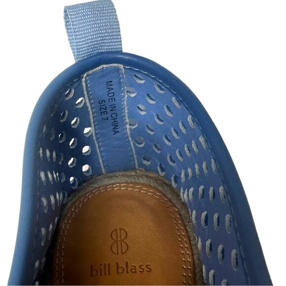 Bill Blass Sutton Perforated Blue Espadrille Flat Size 7 - Picture 9 of 11